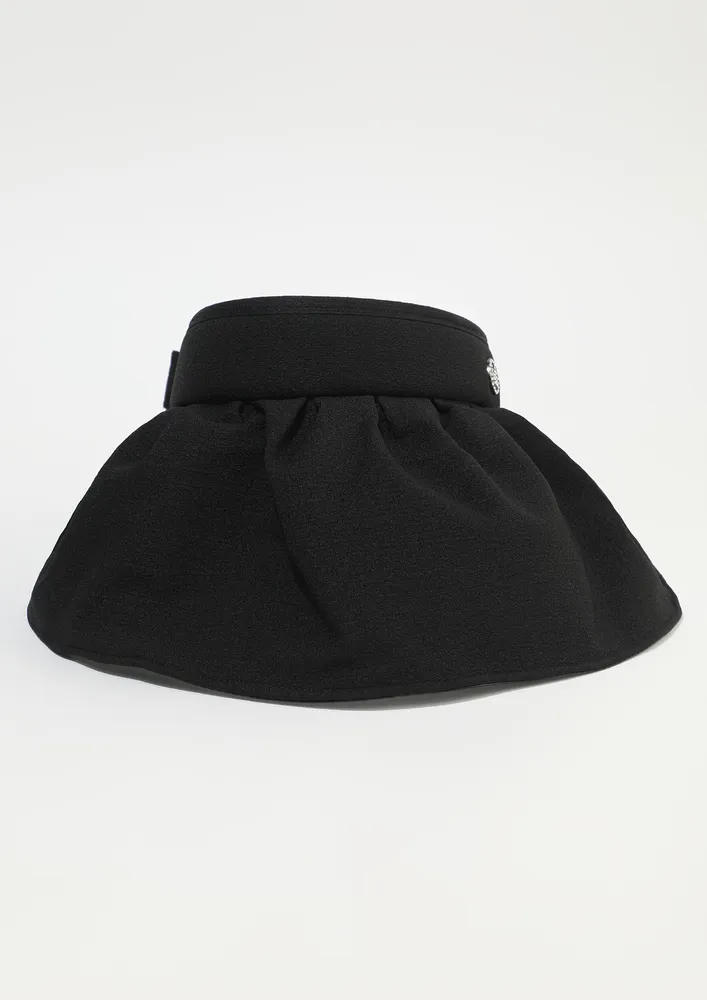 BLACK KNOT-TIE SUNVISOR HAT