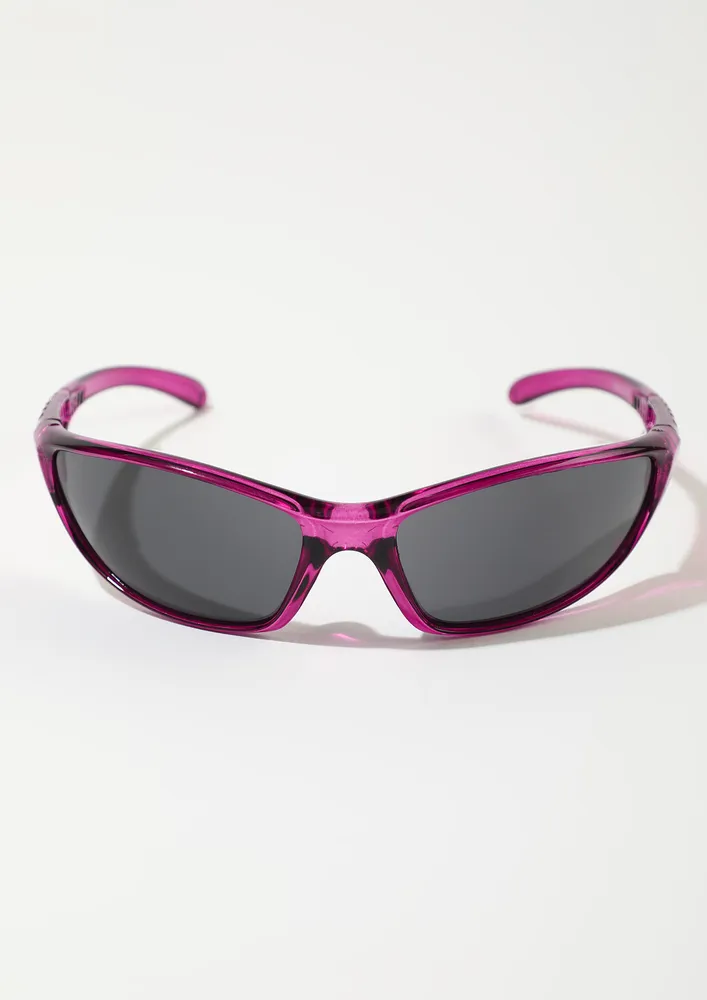 Y2K DARK-RED SUNGLASSES