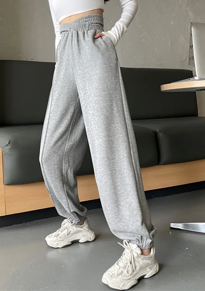 GREY CROSS-WAIST REGULAR JOGGER