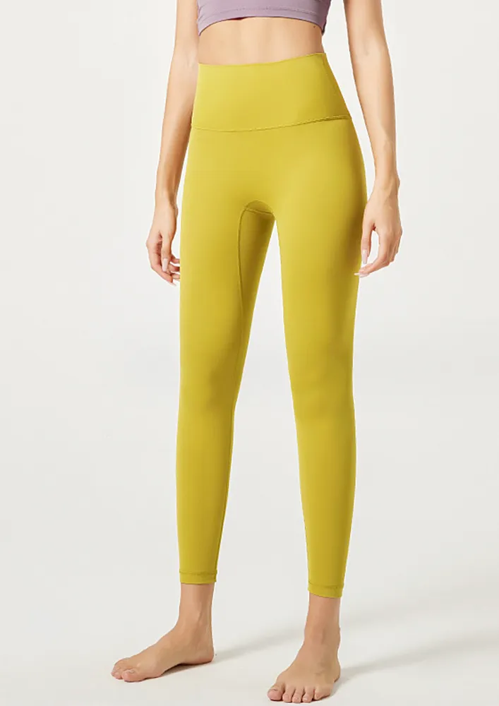 YELLOW HIGH-WAIST YOGA LEGGINGS