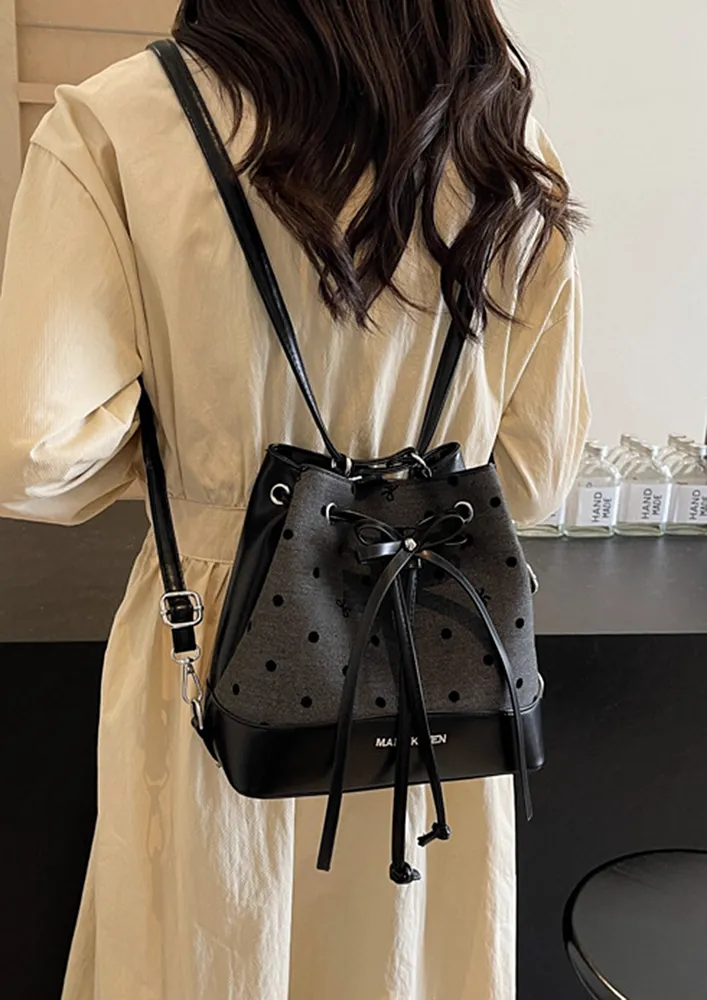 POLKA DOT PATTERN MULTIPURPOSE BUCKET BAG