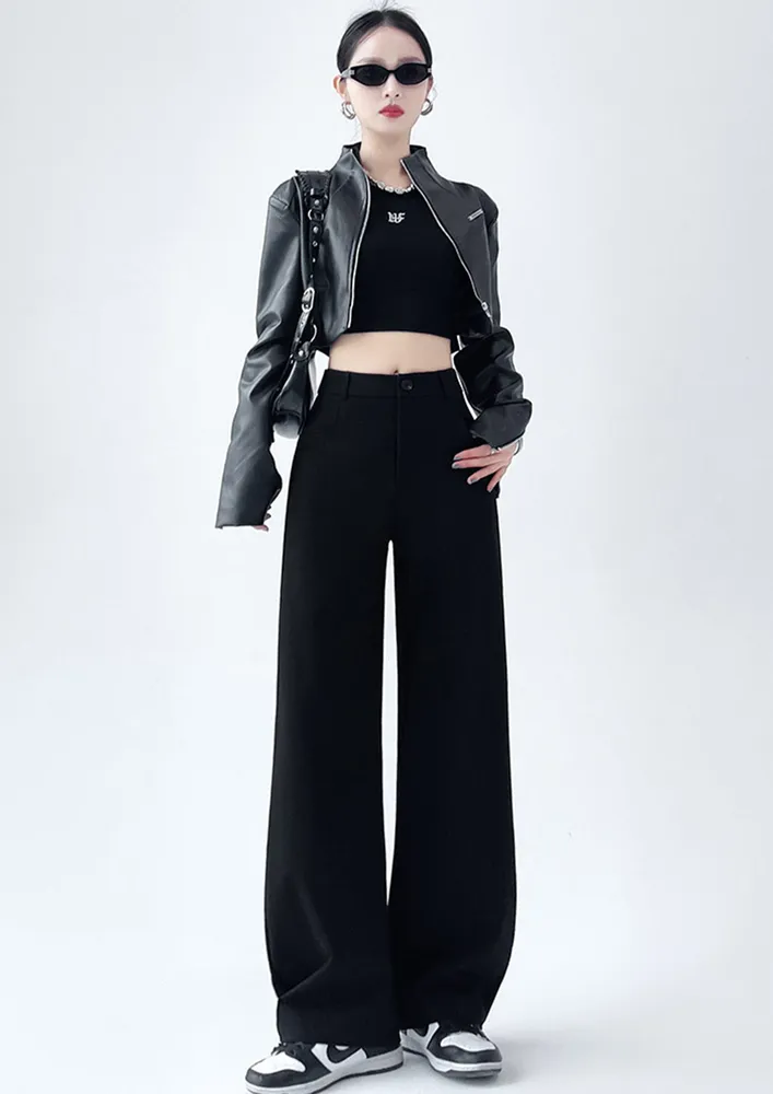 Black High-rise Extended Length Pants