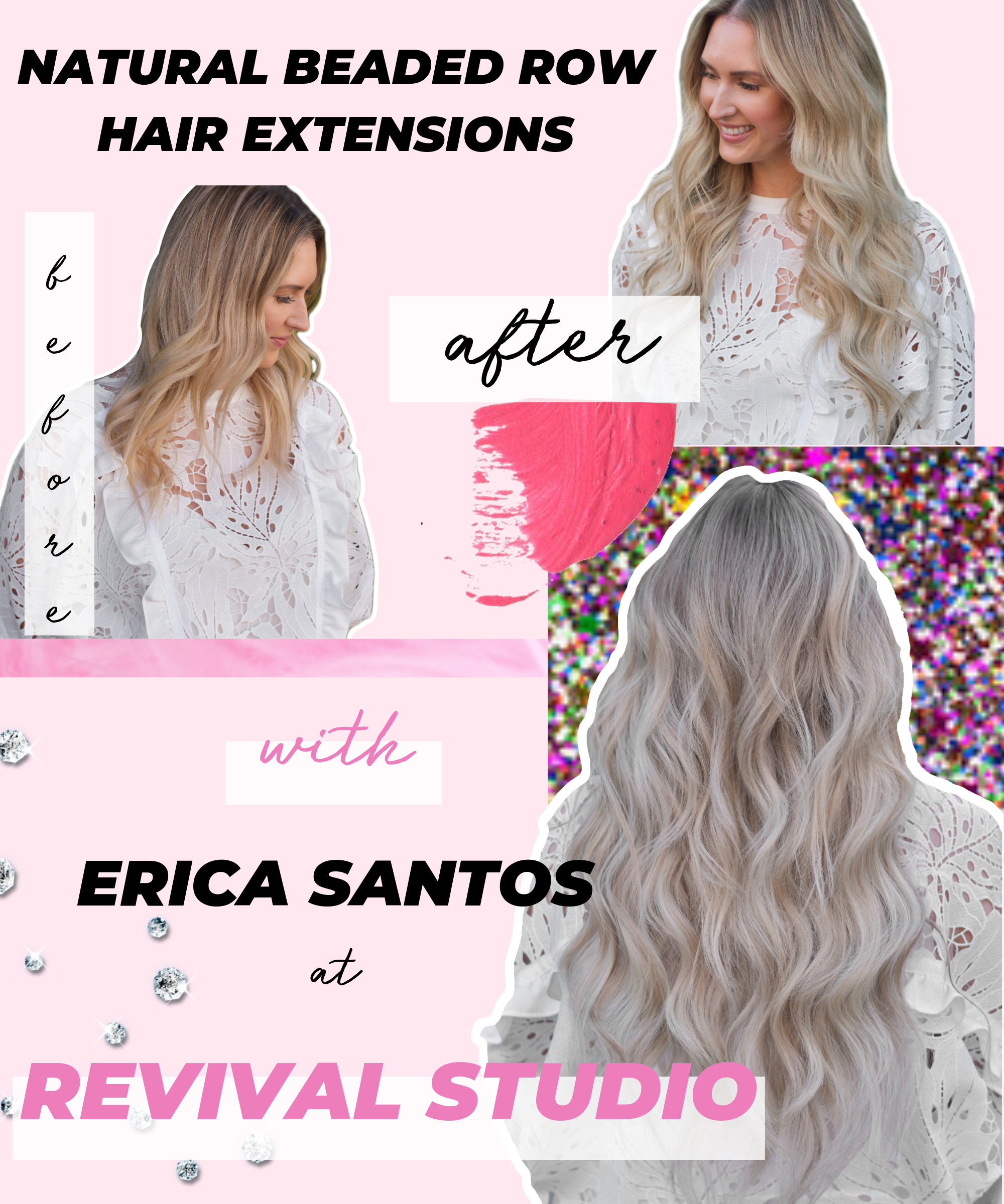 Natural Beaded Row Hair Extensions with Revival Studio